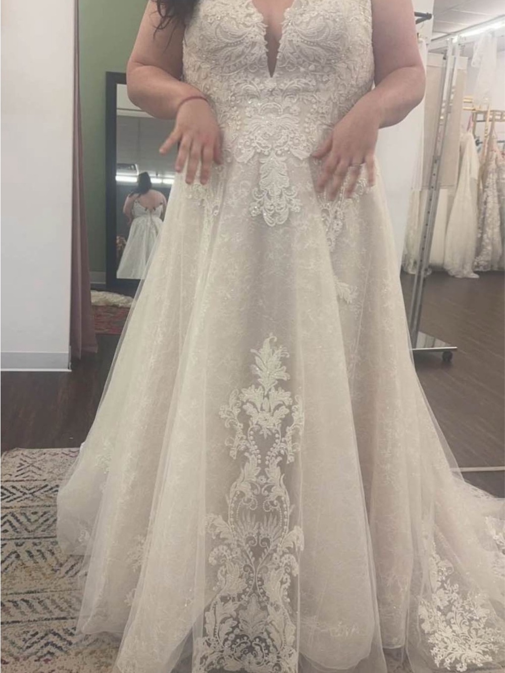 Beaded Lace A-Line Wedding Dress in Ivory